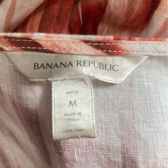 banana republic women Medium 100% Linen cropped‎ Cardigan Tie front Coastal Boho - Picture 7 of 13